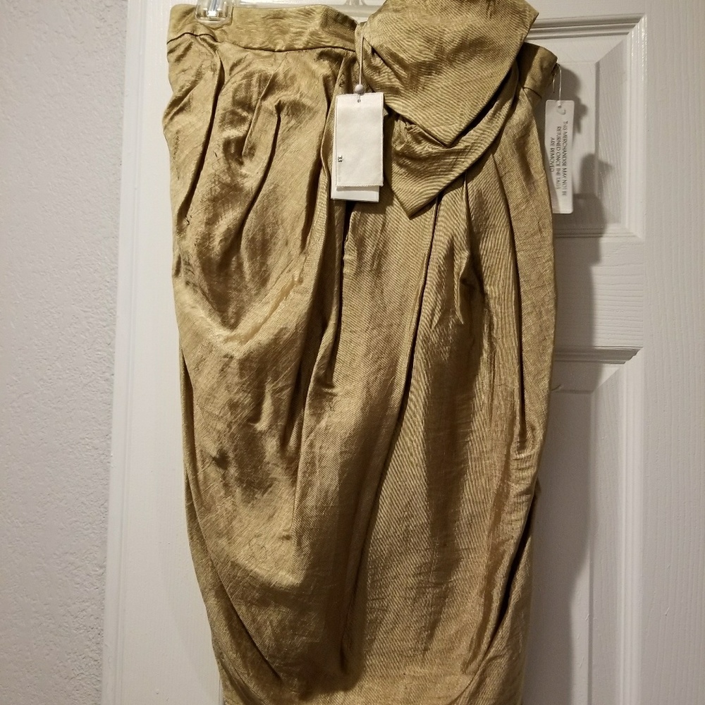 NWT 3.1 Philip Lim Gold Strapless Dress